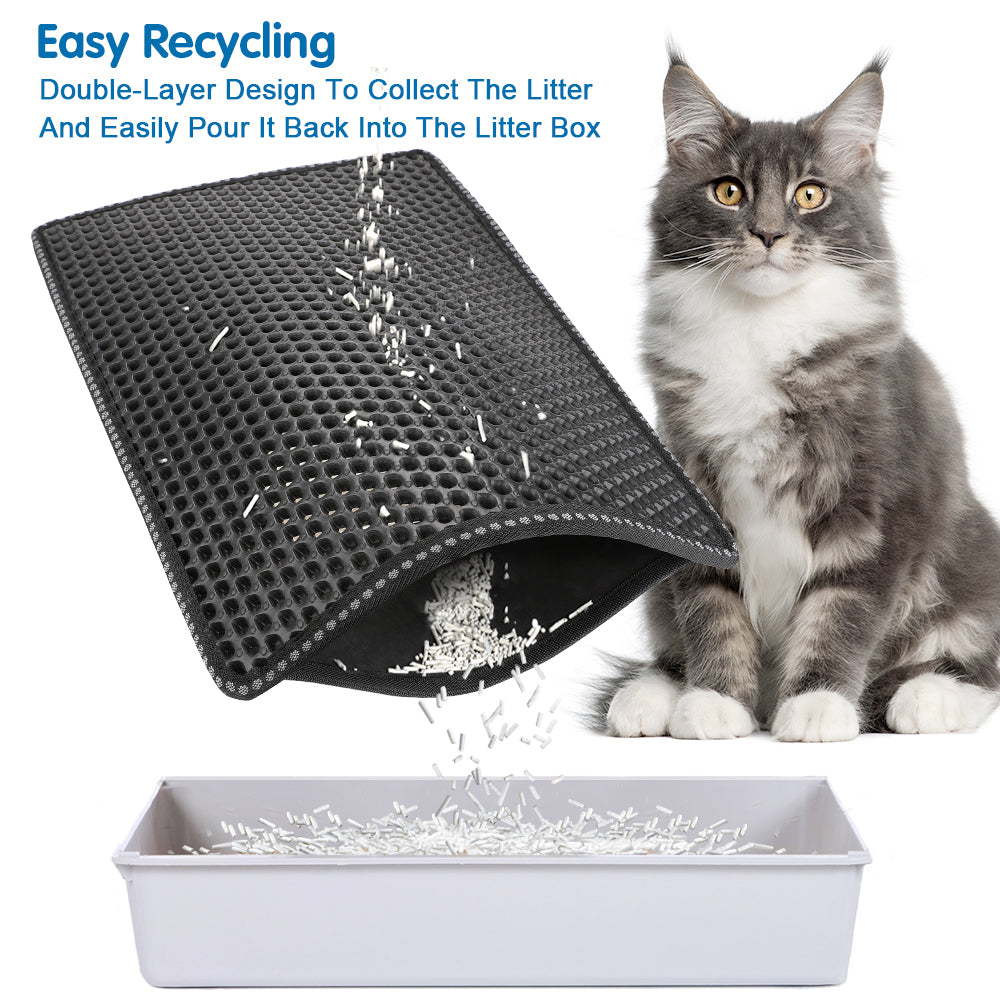 Mess-Free Cat Litter Mat with Splash Guard
