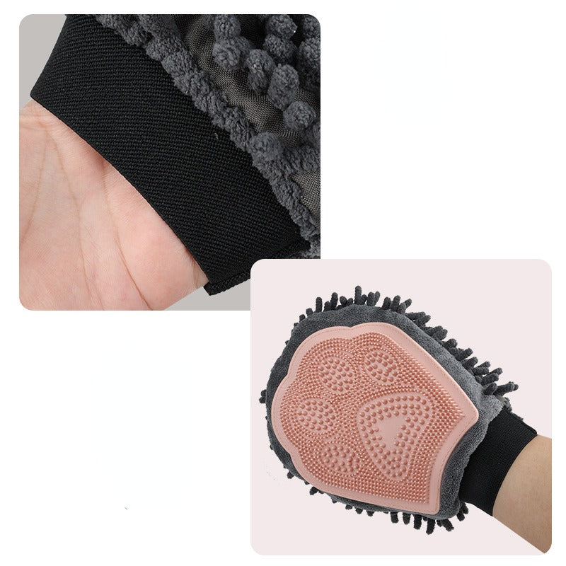 2-in-1 Pet Grooming Glove for Bathing and Massaging