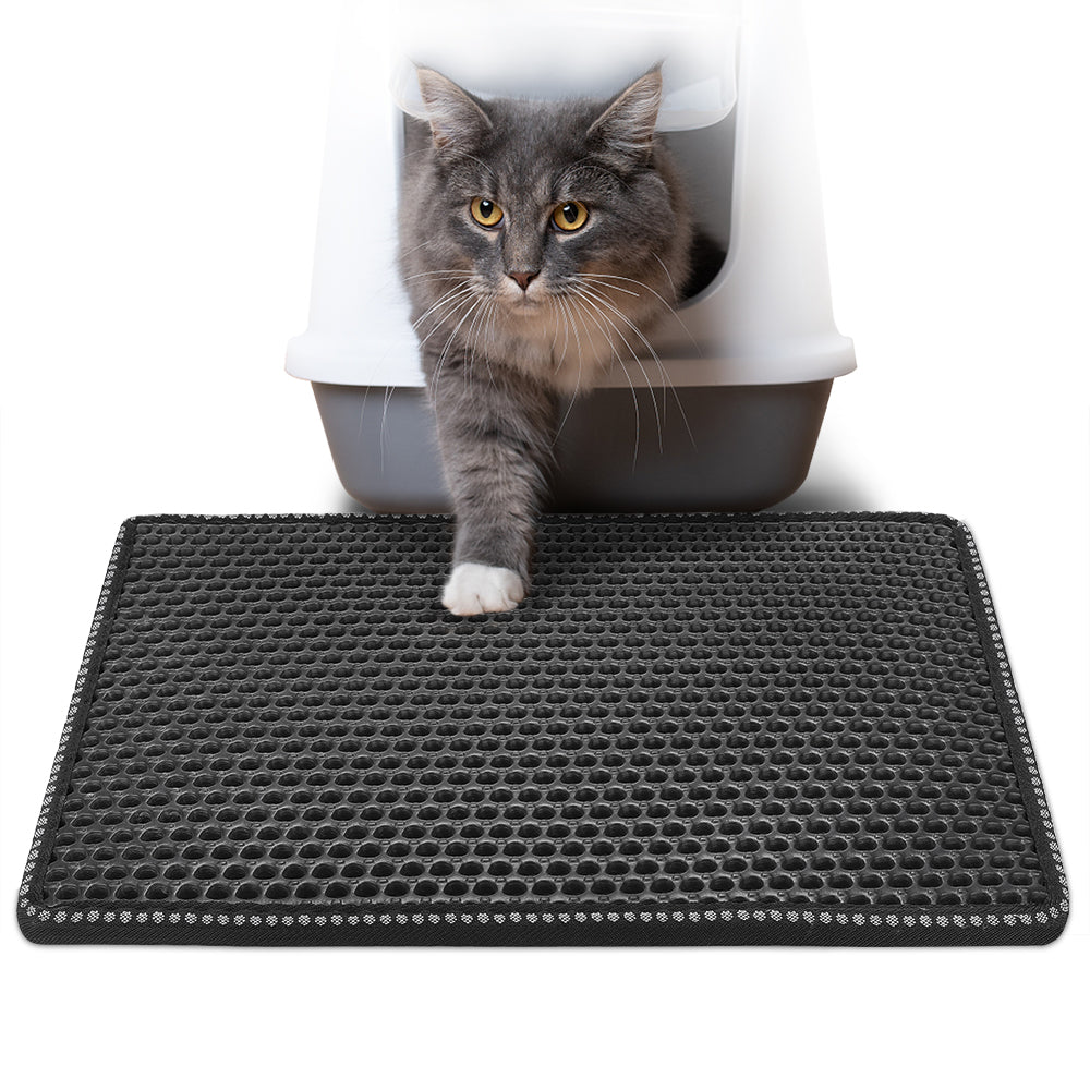 Mess-Free Cat Litter Mat with Splash Guard