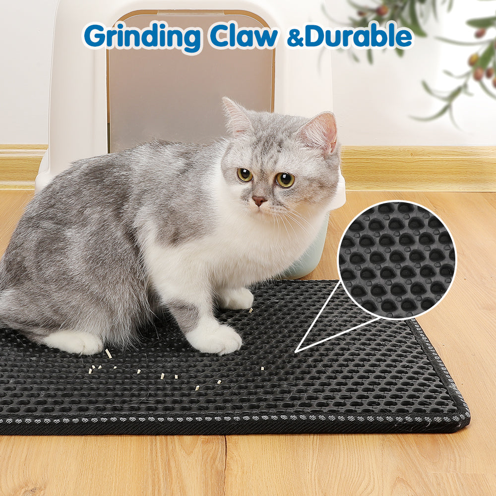 Mess-Free Cat Litter Mat with Splash Guard