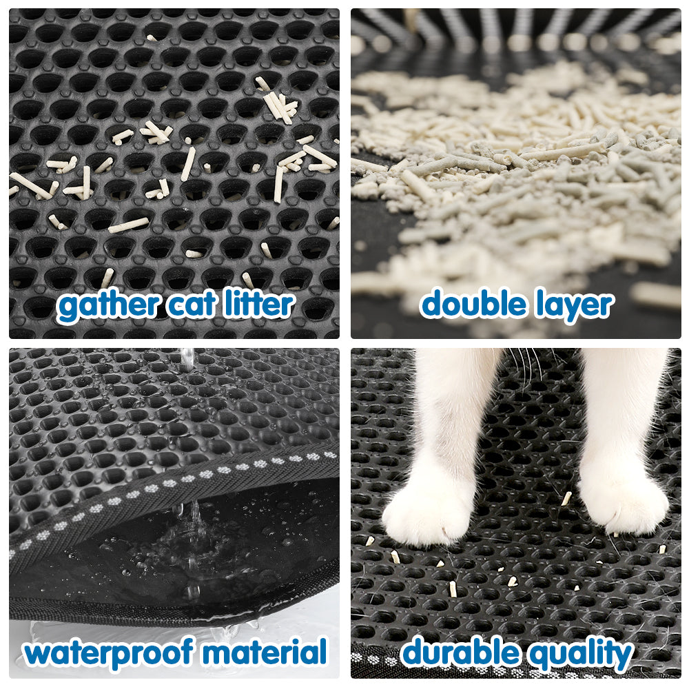 Mess-Free Cat Litter Mat with Splash Guard