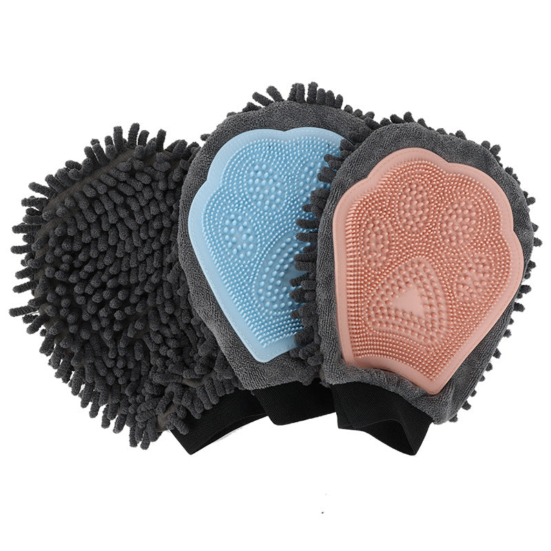 2-in-1 Pet Grooming Glove for Bathing and Massaging